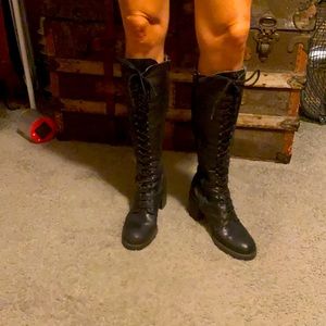 Vintage Tall leather lace up boots